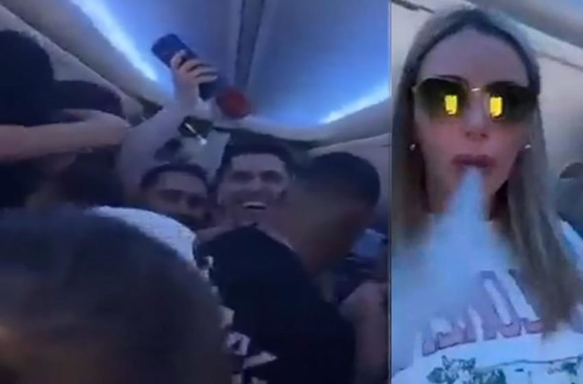  Farra com bebida e cigarro a bordo de avião renderá  multas a 154 influenciadores