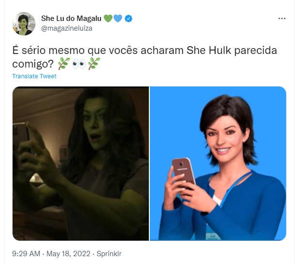  Lu vira meme com série da Marvel e muda seu nome no Twitter para “She Lu, do Magalu”