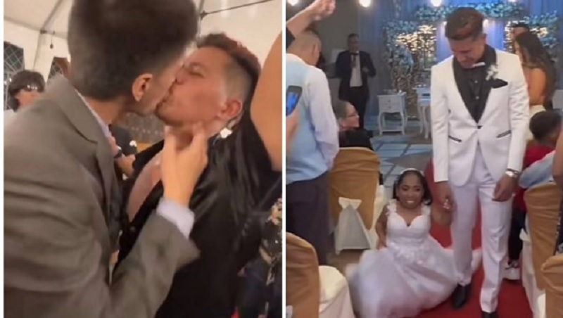  Noivo é beijado por amigo na durante festa de casamento e vídeo viraliza